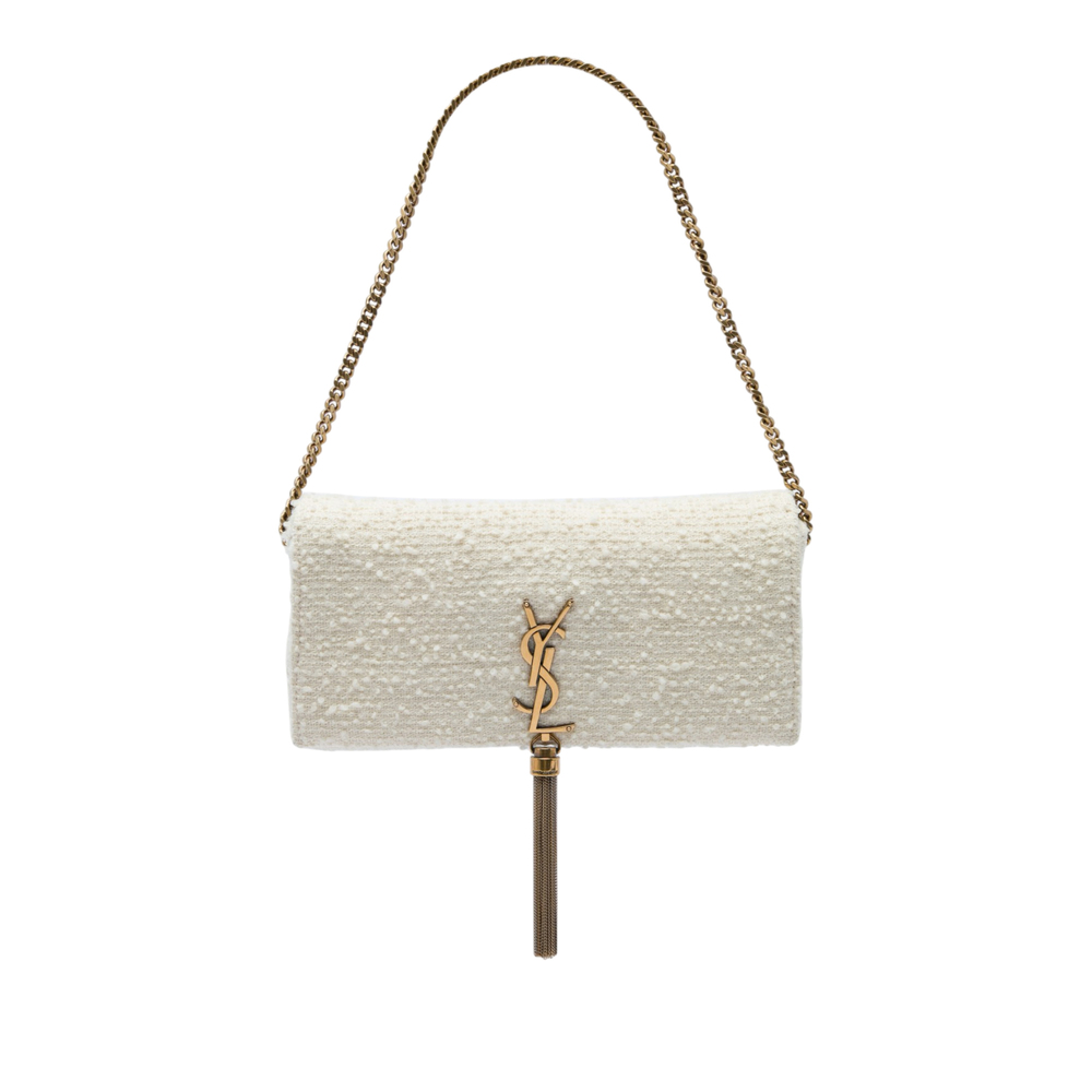 Pre-Loved Saint Laurent Tweed Monogram Kate 99 Tassel Bag